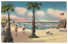 Corpus Christi Texas c1940's North Beach, bathers, palm tree, ferris wheel picture
