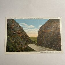 Vintage Postcard Twin Cuts On Roosevelt Highway U. S. 6 And Sullivan Trail Pa. picture