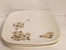 Brookpark Melamine Melmac Daisy Vintage 9 1/2 inch plates Lot of 4 picture