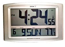 SkyScan Atomic Clock Large Automatic Digital Time - Date - Temp #86931 Wall/Desk picture