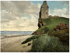 Ayr. Alloway. Greenan Castle. Vintage Photochromy, Photochromy, Vintage P picture
