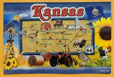 Postcard KS: Kansas - The Sunflower State, Map picture
