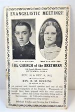 OTTUMWA IA Church Of The Brethren Rev BM Rollins Evangelistic Meetings Card 1934 picture