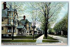c1950's Webster Avenue & Corner 6th Street Houses Muskegon Michigan MI Postcard picture