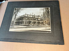 Antique Mounted Photograph: Barker Block Rowhouse & Methodist Church Keene NH picture
