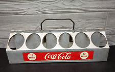 Vintage 1950s Coca Cola Metal 12 Pack Bottle Carrier Coke Caddy Aluminum Holder picture