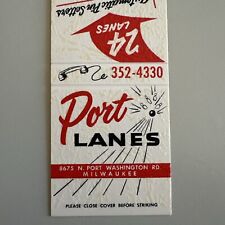 Vintage 1960s Port Lanes Milwaukee Bowling Alley Matchbook Cover picture
