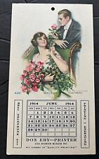 1914 June Pretty Earl Christy  Calendar Page Printer Don Ely picture