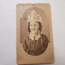 1800's Photo Cabinet Card Older Women Vrown Head Dress Farmington IL Mendenhall  picture