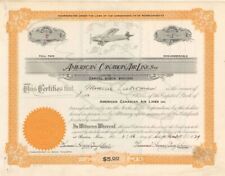 American Canadian Air Lines, Inc. - 1929 Stock Certificate - Aviation Stocks picture