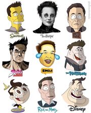 Elon Musk sticker set ~ cartoon movie Tim Burton Inspired stickers Collectible picture