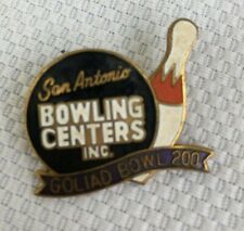 Vintage San Antonio Bowling Centers Pin Goliad Bowl 200 Club Collectible Texas picture