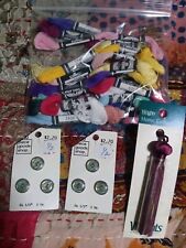lot Of Assorted Threads Vintage Buttons And Rayon Tassels picture