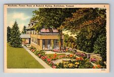 Brattleboro VT-Vermont, Home of Rudyard Kipling, Naulhaka, Vintage Postcard picture