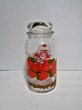 Vintage Strawberry Shortcake Glass Apothecary Jar / Canister Storage Sar 8.25