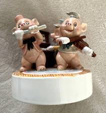 Schmid Disney Three Little Pigs Music Box - plays Who's Afraid of Big Bad Wolf picture