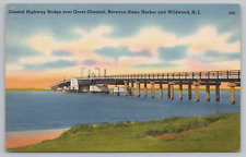 Postcard NJ Coastal Highway Bridge Between Stone Harbor Wildwood New Jersey picture