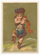 Adorable Little Scottish Boy Dancing - Victorian Trade Card ca.1880's picture