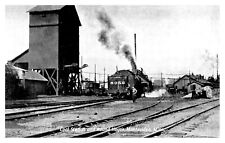Postcard Montevideo Minnesota Coal Station & Round House Train Reprint #75137 picture