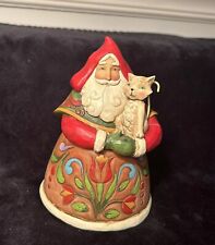 Jim Shore Purrfect Christmas Figurine Santa with Cat Heartwood Creek 4022911 picture