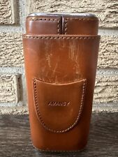AMANCY Brown Leather Cigar Case with Cedar Lining Ships Same Day Fast picture