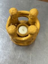 Circle Of Friends Life Candle Holder 4 Figure Folk Art Clay Pottery Mexico picture