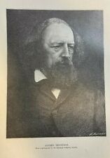1883 Poet Alfred Lord Tennyson illustrated picture