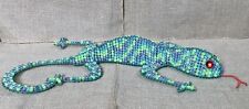 Beaded Wire Art Gecko Lizard Figure Decor Wall Hanging picture