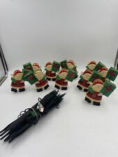 Vintage lot of 10 Novelty Santa Claus Christmas Sidewalk Pathway Lights picture