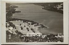 Otsego Lake Aerial View Cooperstown New York RPPC Postcard picture