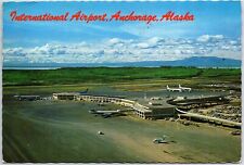 VINTAGE CONTINENTAL SIZED POSTCARD INTERNATIONAL AIRPORT ANCHORAGE ALASKA 1974 picture