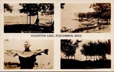 1932, FISHING, Houghton Lake, ROSCOMMON, Michigan Real Photo Postcard picture
