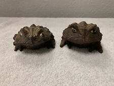 Vintage Lot CRYPTOMERIA Carved Cedar Wood Japanese Sugi Toads picture