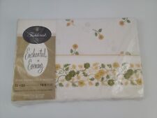 FieldCrest Vintage Twin Flat Sheet Floral Percale Flowers Perfection 70s 80s picture