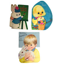 Lot of 3 Vintage 70's Easter Greeting Cards Grandson Hallmark Ephemera Childrens picture