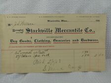 Starkville Mercantile Co. 1908 Receipt Starkville Mississippi Dry Goods Clothing picture
