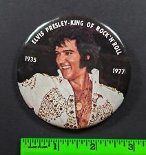 Vintage 1970s Elvis Presley King of Rock Pinback Pin picture
