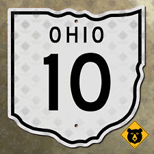 Ohio State Route 10 highway road sign 1952 Cleveland North Ridgeville 15x16 picture