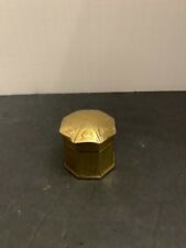 Antique Etched Brass Small Covered Vanity or Desktop Box picture