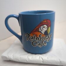Vintage 16 Oz RIO RAINFOREST CAFE  Coffee Cup/Mug Blue w Macaw Parrot Bird Decal picture