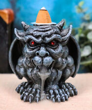 Crouching Gothic Horned Devil Chimera Gargoyle Backflow Incense Cone Burner picture