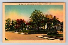 Anderson SC-South Carolina, Residential District, Antique Vintage Postcard picture