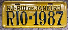 VINTAGE Rio De Janeiro License Plate Tag Sign Vanity Carnival Brazil picture