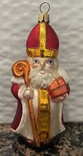 Christopher Radko Saint Nicolas blown glass Christmas ornament 5” Pope Wiseman picture