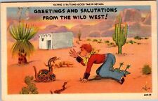 VTG Postcard Greetings And Salutations From The Wild West Having a Rattling GT picture