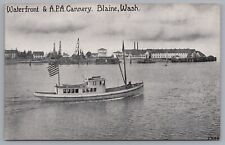 Blaine,WA Waterfront & A.P.A. Cannery Whatcom County Washington Postcard Vintage picture