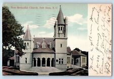 New Bern North Carolina NC Postcard New Methodist Church c1908 Vintage Antique picture