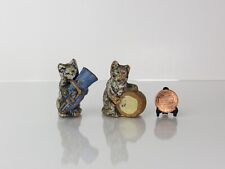 Vintage Antique Miniature Painted Composition Cat Band Figurines, Made in Japan picture