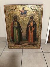 19 th Century ￼Antiques, Orthodox Large Russian icon: of Selected Saints. picture