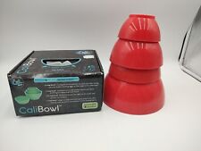 Cali Bowl No Spill Smart Lip Mixing Bowl Set Of 4 Nesting USA Red Cali Stack New picture